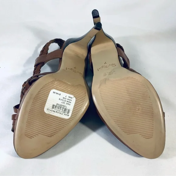 Catrice Nutmeg By Sportsgirl Stiletto Heel Ankle Strap Leather Sandals AU size 7 - Picture 13 of 14